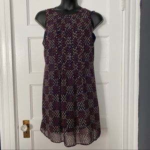 ModCloth Blue flower chiffon tieback dress - 1X